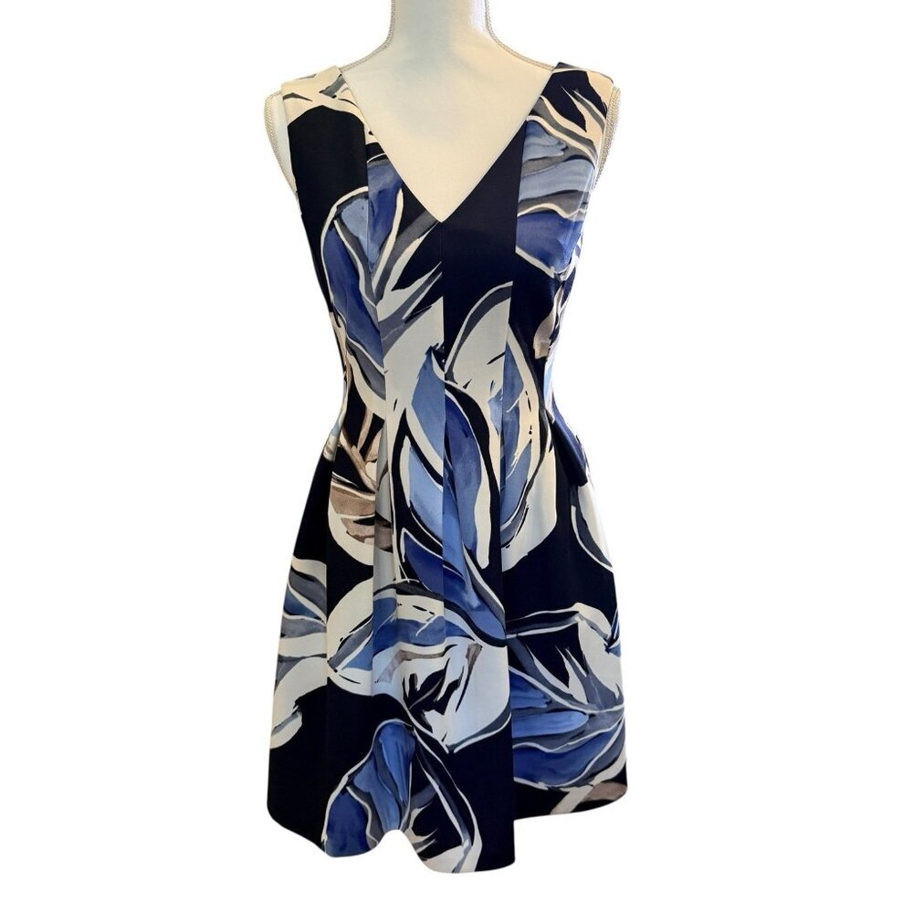 Vince Camuto Floral Sleeveless Scuba Fit & Flare Dress, Size 4 - Picture 3 of 7